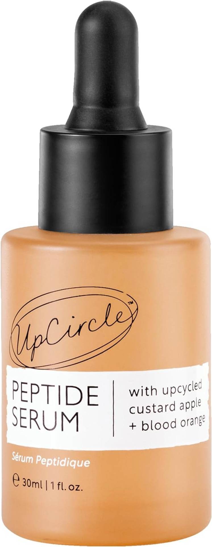 UpCircle Peptide Serum 30ml  Improves Skin Elasticity + Boosts Collagen  Custard Apple, Rich In Vitamin C + Blood Orange Brightens Skin - Vegan + Cruelty-Free