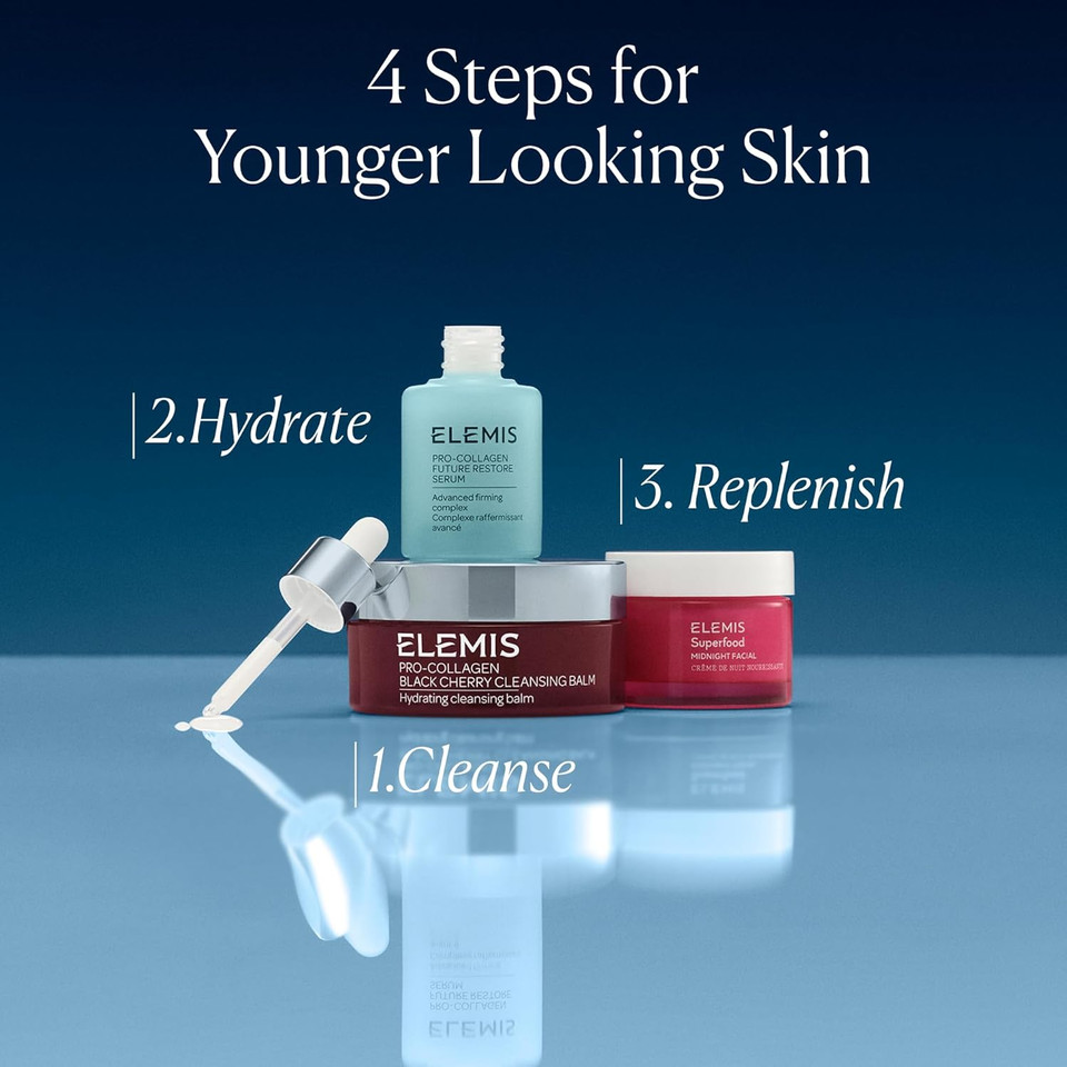 ELEMIS Superfood Midnight Facial Cream & Facial Oil, Nourishing Prebiotic Night Gel Treatment, Moisturising and Hydrating Care with Anti-Oxidant Rich Formula to Plump and Smooth Skin