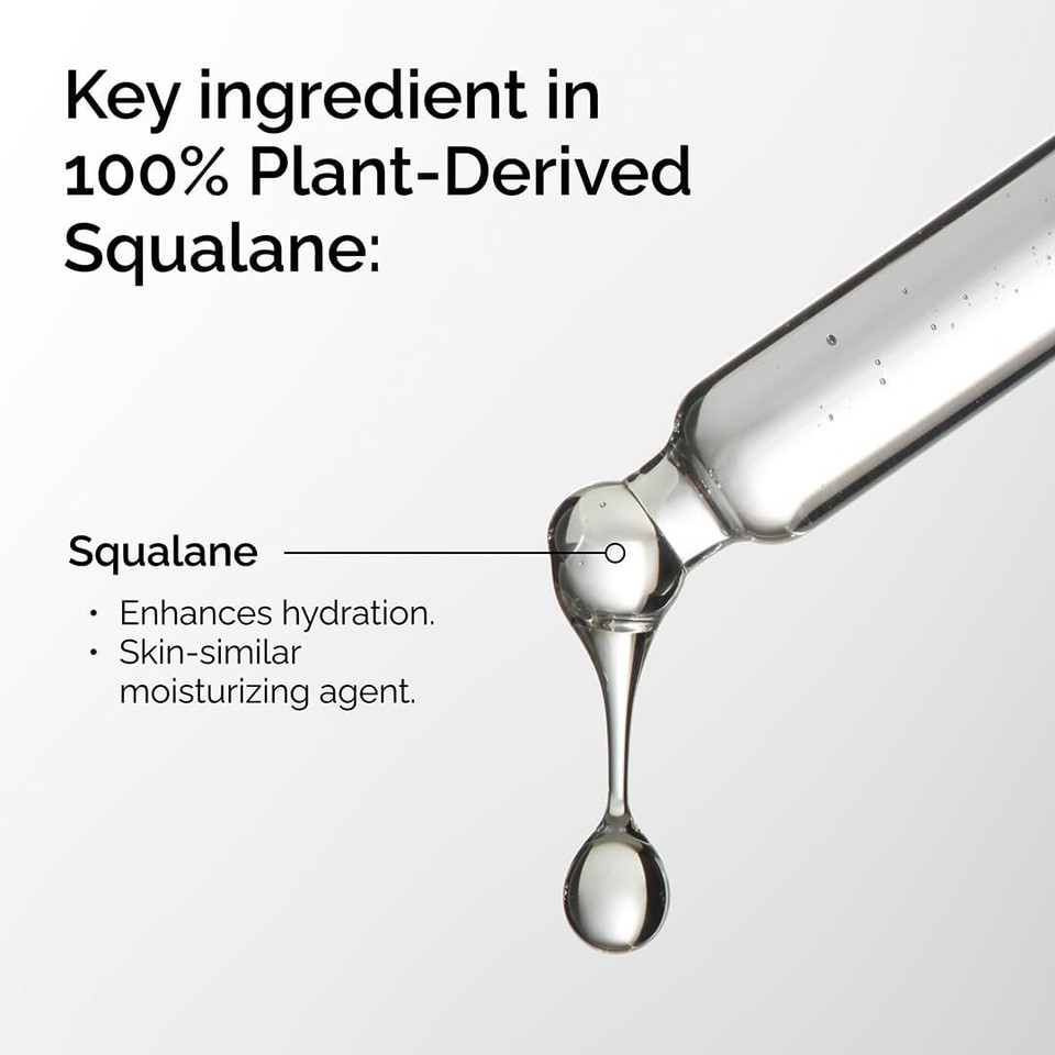 The Ordinary 100% Plant-Derived Squalane, for Skin and Hair, Lightweight Hydration, and Moisture Barrier Support, 30ml