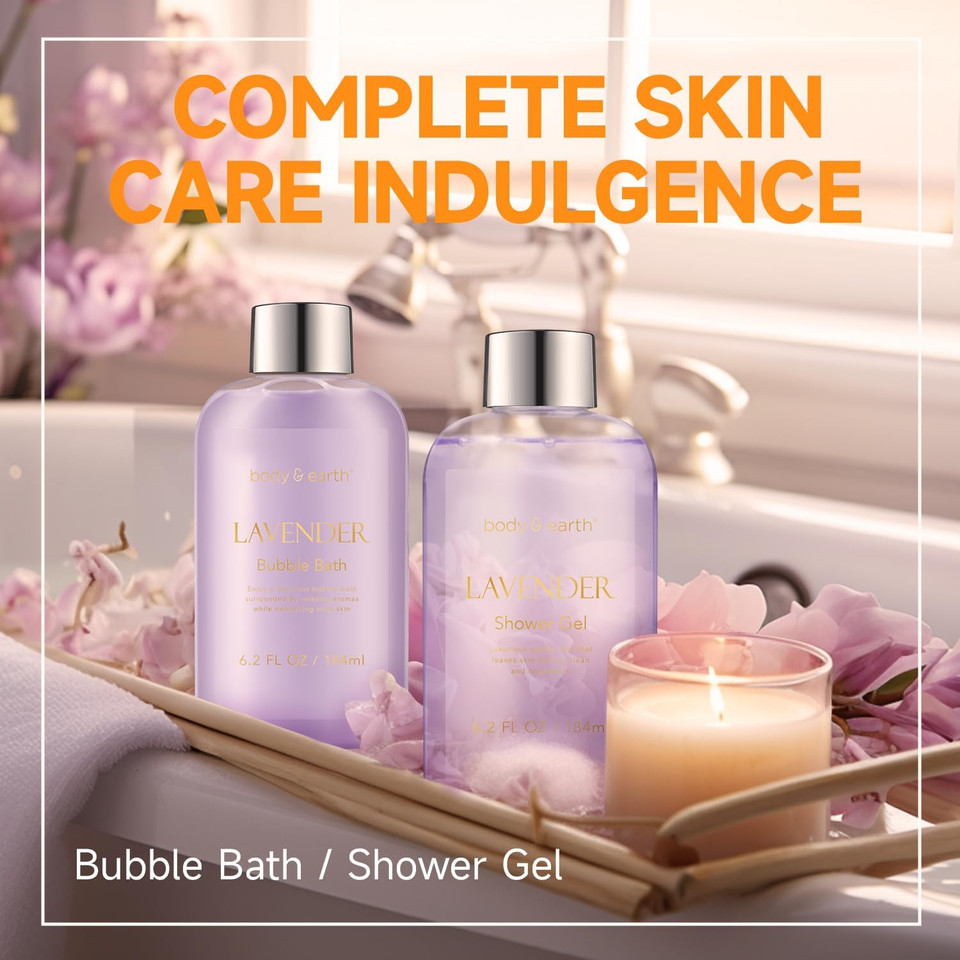 BODY & EARTH Bath Spa Women Gift Set, 5 Pcs Rose Gift Sets Box for Women Pamper Gifts for Women with Soap, Shower Gel, Body Butter, Body Lotion, Gifts for Women, Valentine's Mother's Day Gifts BODY & EARTH Bath Spa Women Gift Set, 5 Pcs Rose Gift Sets Box for Women Pamper Gifts for Women with Soap, Shower Gel, Body Butter, Body Lotion, Gifts for Women, Valentine's Mother's Day Gifts