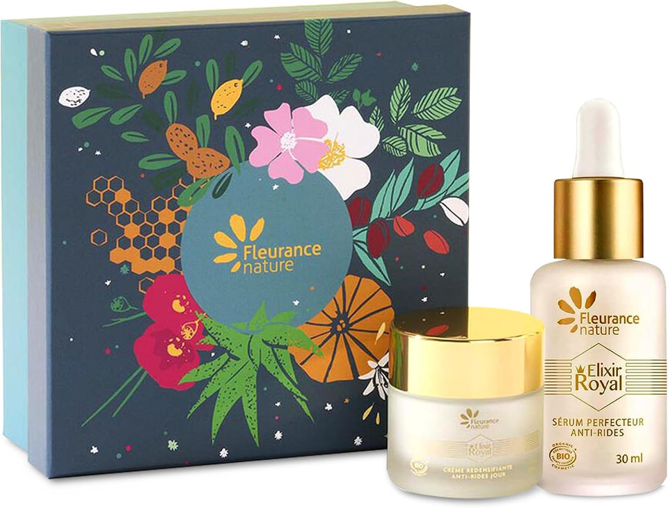 Fleurance Nature, Elixir Royal Gift Set, Women's Face Care Gift, Ecocert Certified Organic Cosmetic, Women's Beauty, Serum and Face Cream