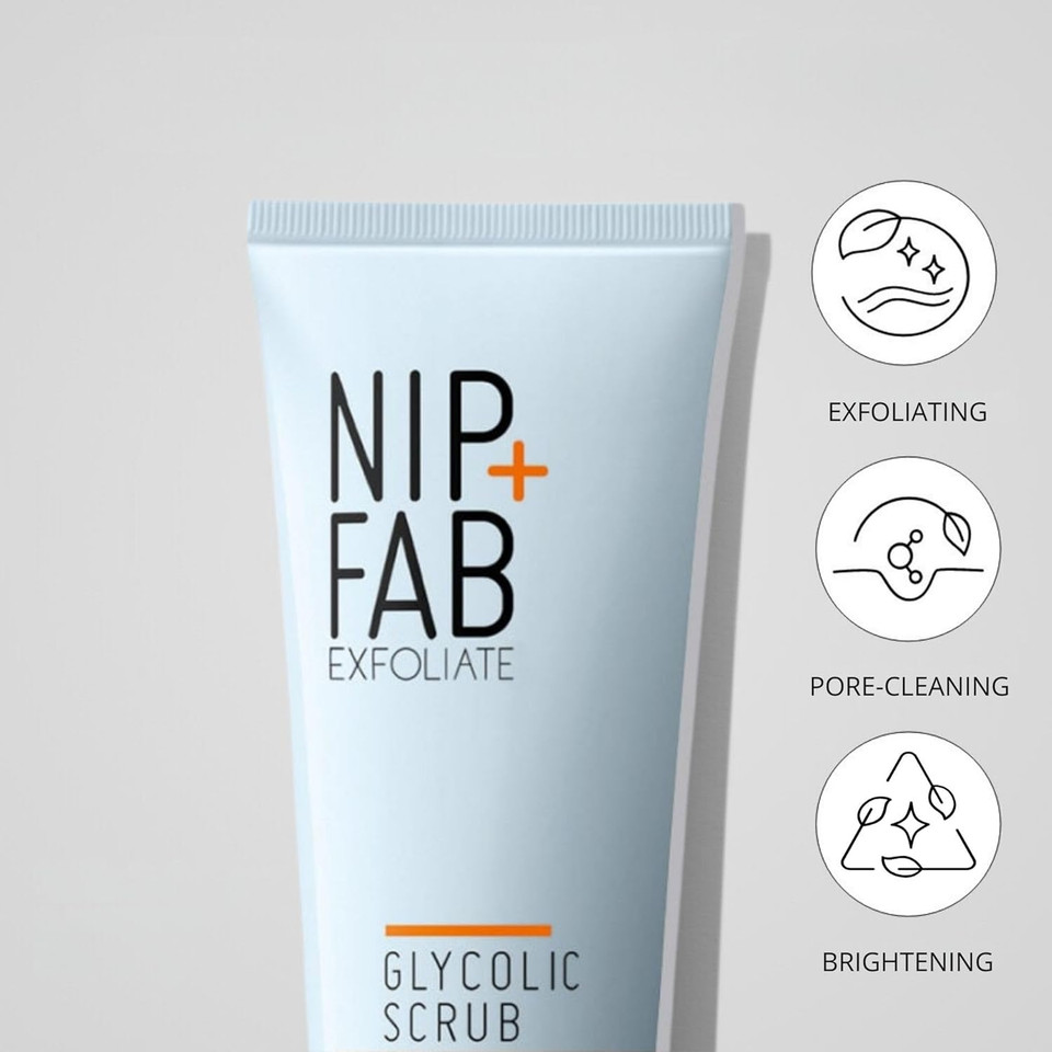 Nip + Fab The Fab Four Gift Set, Includes Bestselling Glycolic Scrub, Vitamin C Serum, Hyaluronic Hybrid Gel Cream and Salicylic Clay Mask, Perfect Gift for Secret Santa, Stocking Filler