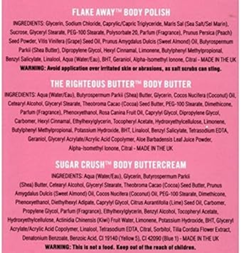 SOAP AND GLORY ALL THE RIGHT SMOOTHES 3 X 50ML GIFT SET - THE RIGHTEOS BODY MOISTURISER, FLAKE AWAY BODY POLISH, SUGAR CRUSH BODY BUTTERCREAM