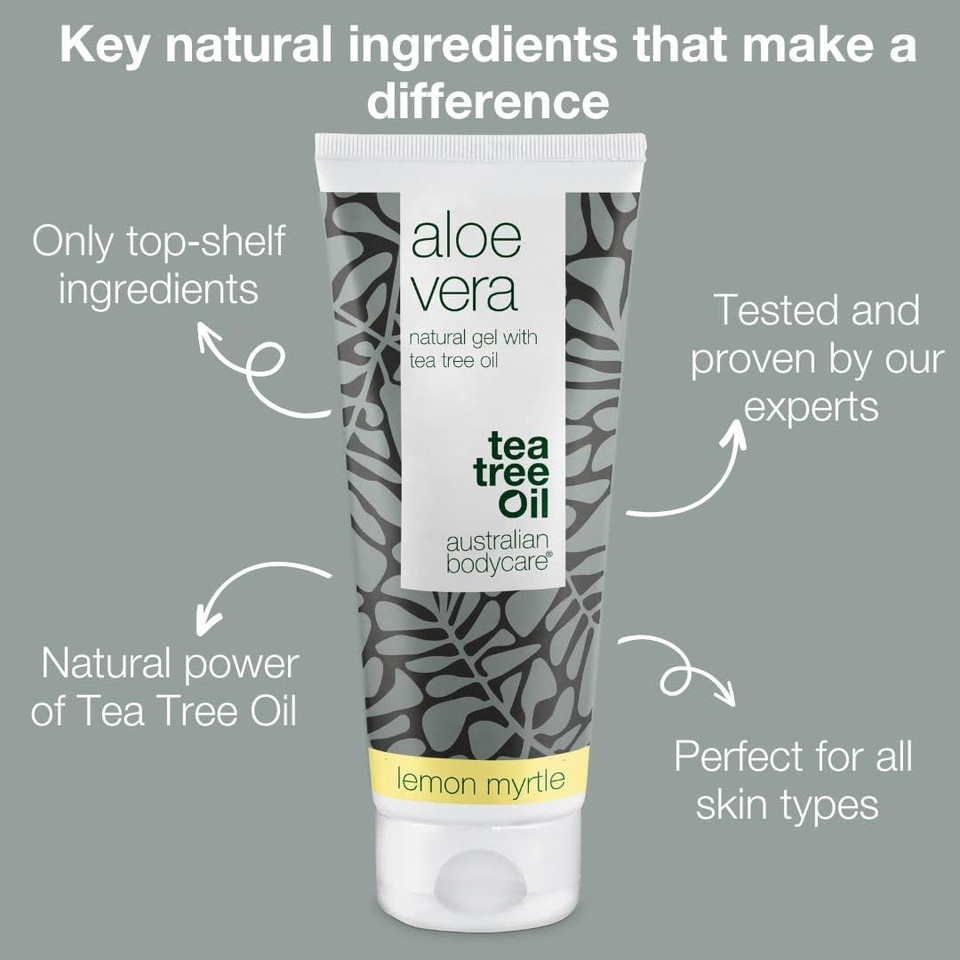 tea tree oil australian bodycare Aloe Vera After Sun Lotion 100 ml,Australian Bodycare Aloe Vera Gel,Natural Aloe Vera, Tea Tree Oil & Lemon Myrtle,Cooling & Moisturizing