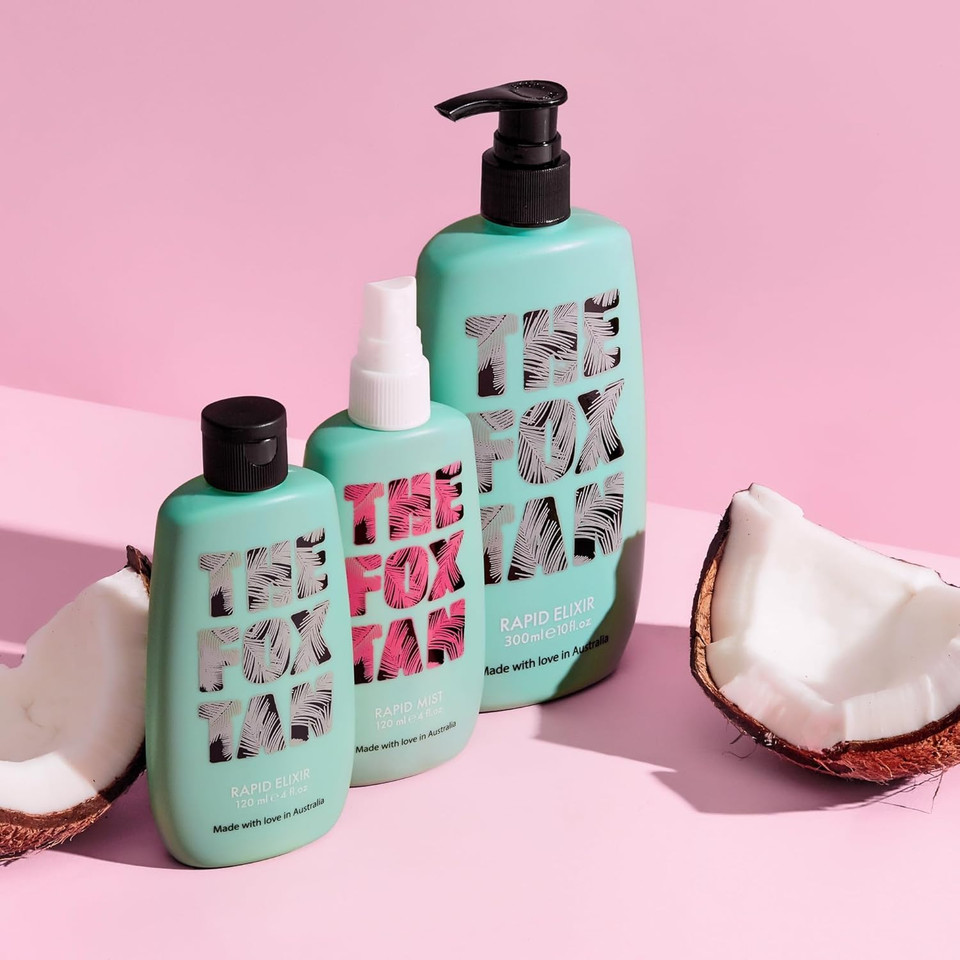 The Fox Tan Upsize Me Bundle, For Darker & Faster Tans, Creates Flawless, Long-Lasting Tan Skin, Vegan & Cruelty Free, 120ml + 300ml (2 Products)