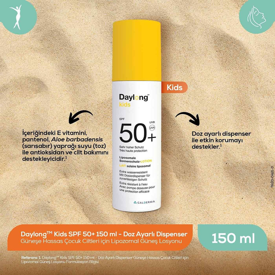 DAYLONG KIDS SPF50 Sunscreen Lotion 150 ML, High Protection for Kids aged 1+, Water Resistant, No Paraben or Fragrance, Suitable for Sensitive Skin
