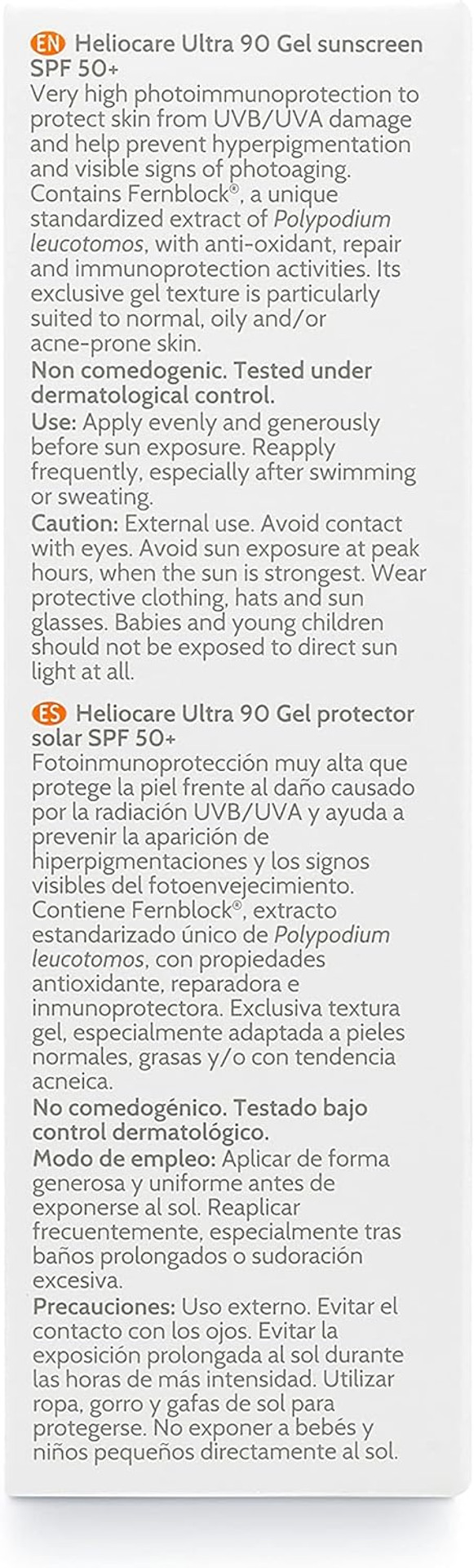 Heliocare Ultra Gel SPF 90 50ml / Gel Face Sunscreen / Daily Uva and Uvb Anti-Ageing Sun Block / Combination, Oily & Normal Skin/ Matte Finish Heliocare Ultra Gel SPF 90 50ml / Gel Face Sunscreen / Daily Uva and Uvb Anti-Ageing Sun Block / Combination, Oily & Normal Skin/ Matte Finish