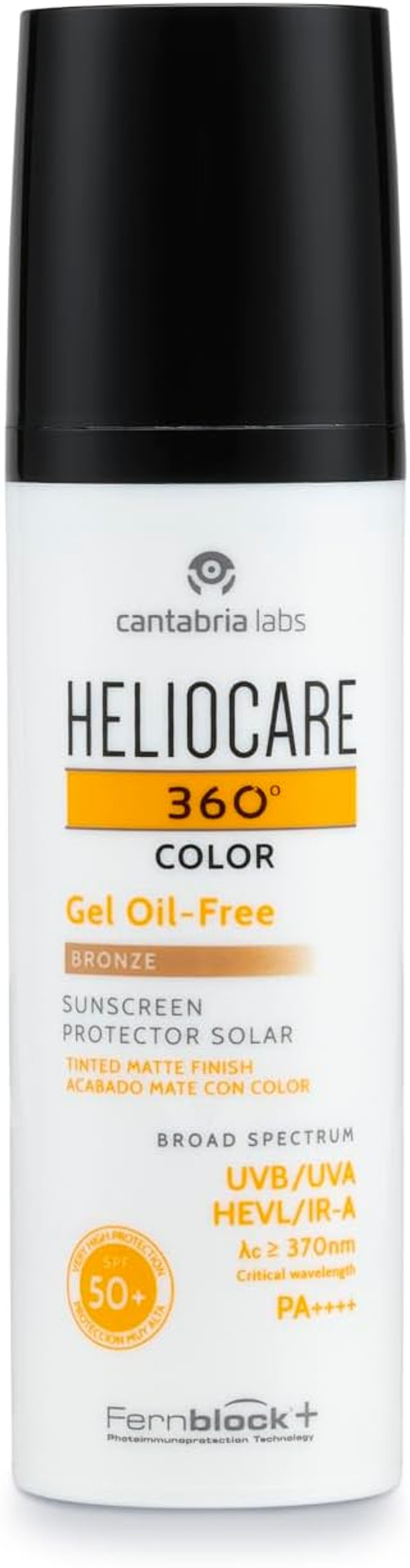 Heliocare 360 Colour Gel Oil-Free Bronze SPF50+ 50ml / Sunscreen For Face/Daily UVA UVB Visible Light Infrared-A Anti-Ageing Sun Protection/Matte Foundation Coverage Heliocare 360 Colour Gel Oil-Free Bronze SPF50+ 50ml / Sunscreen For Face/Daily UVA UVB Visible Light Infrared-A Anti-Ageing Sun Protection/Matte Foundation Coverage