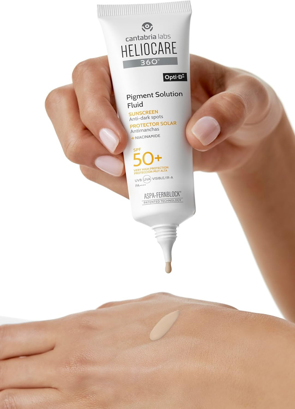 Heliocare 360° Pigment Solution Fluid, SPF50 Sun Cream with Anti-Pigmentation Protection, Protects Against UVA, UVB, Visible Light and Infrared A-Rays, Water and Sweat Resistant, Vegan (50ml)