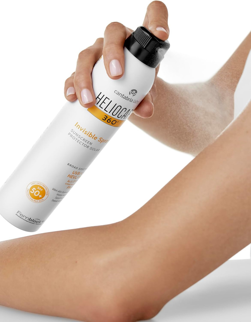 Heliocare 360 Invisible Spray SPF50 200ml | Aerosol Sunscreen for Body | UVA UVB Visible Light Infrared-A Anti-Ageing Sun Protection | Transparent, Non-Oily Finish | Suitable for All Skin Types |