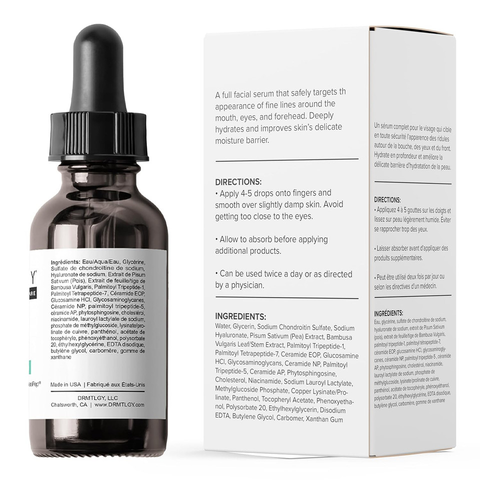 Drmtlgy Needle-Less Serum - Anti-Aging Serum For Fine Lines & Wrinkles - Niacinamide Serum With Potent Blend Of Hyaluronic Acid, Peptides & Ceramides, 1 Fl Oz