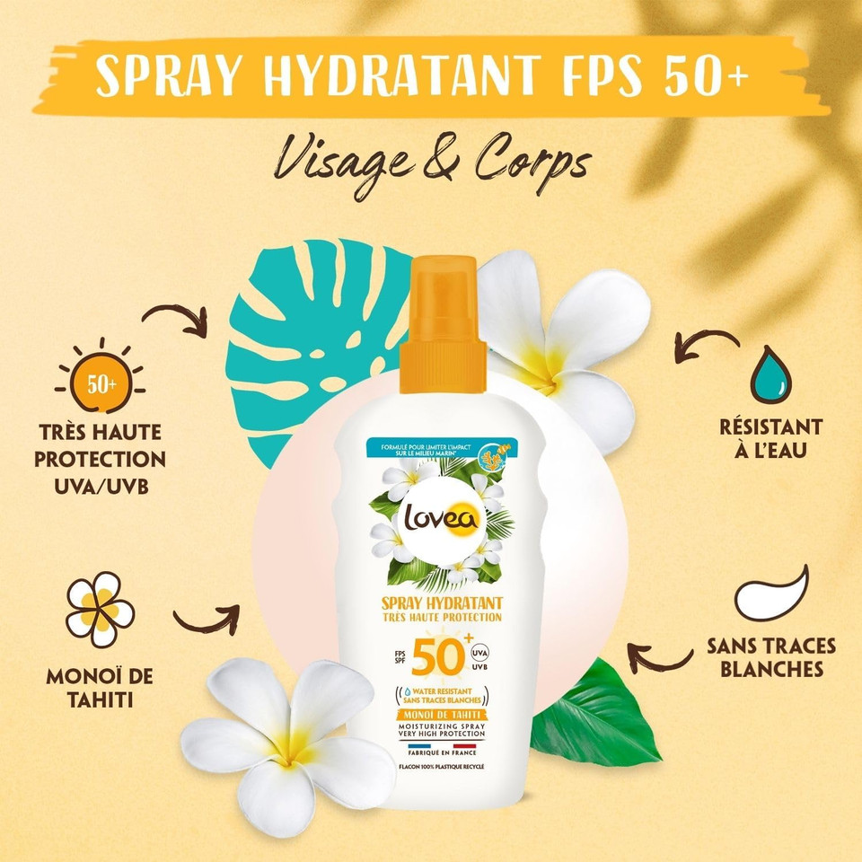 Lovea Moisturising Sun Protection Spray Monoï de Tahiti - 150 ml (SPF 50)