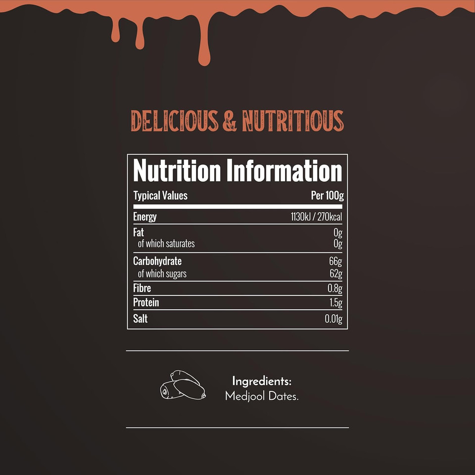 Organic Medjool Date Syrup 400g - Made from 100% Organic Jordanian River Medjool Dates - by Pepperwood Organics