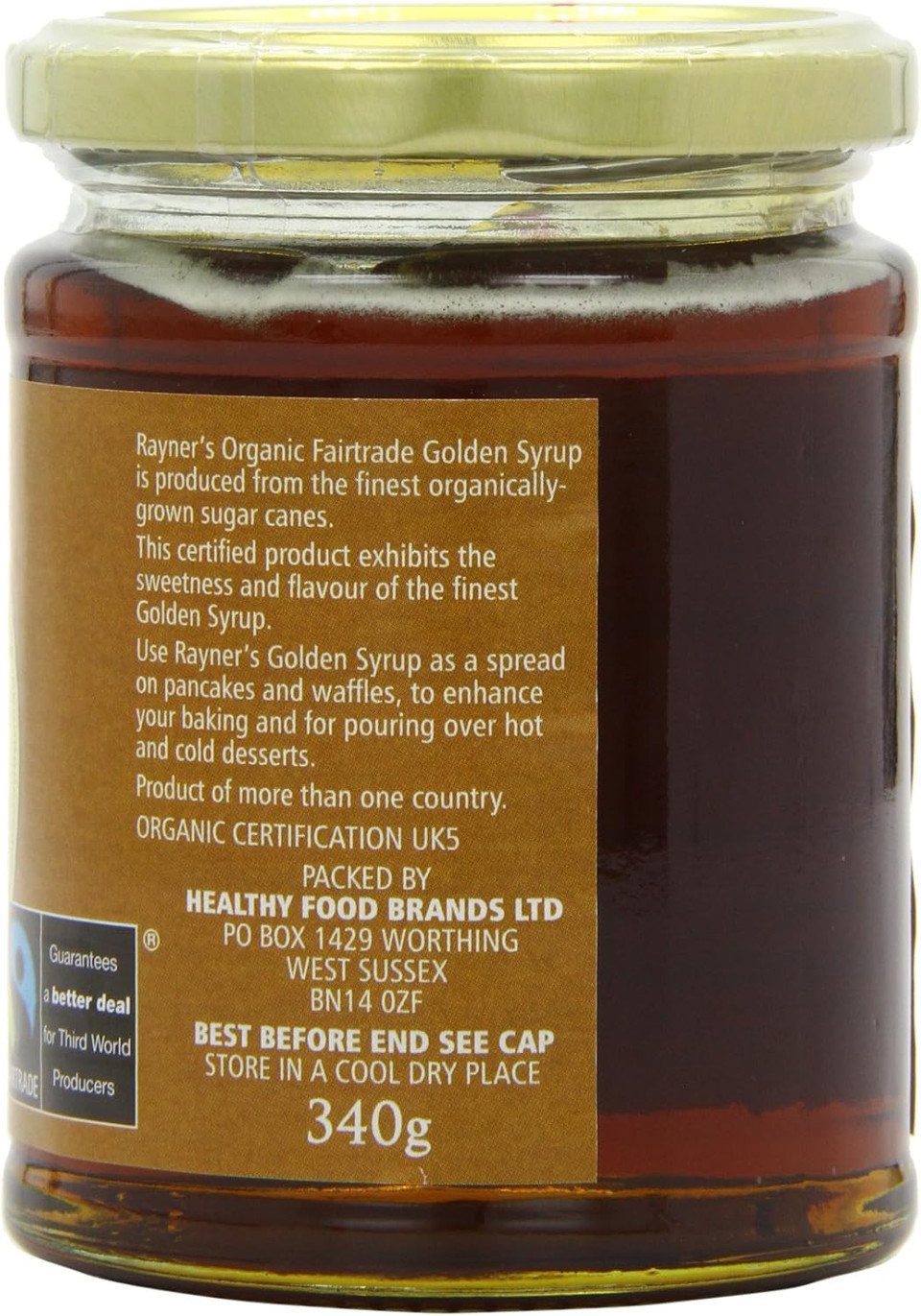 Rayners Organic Golden Syrup 340 g (Pack of 3)