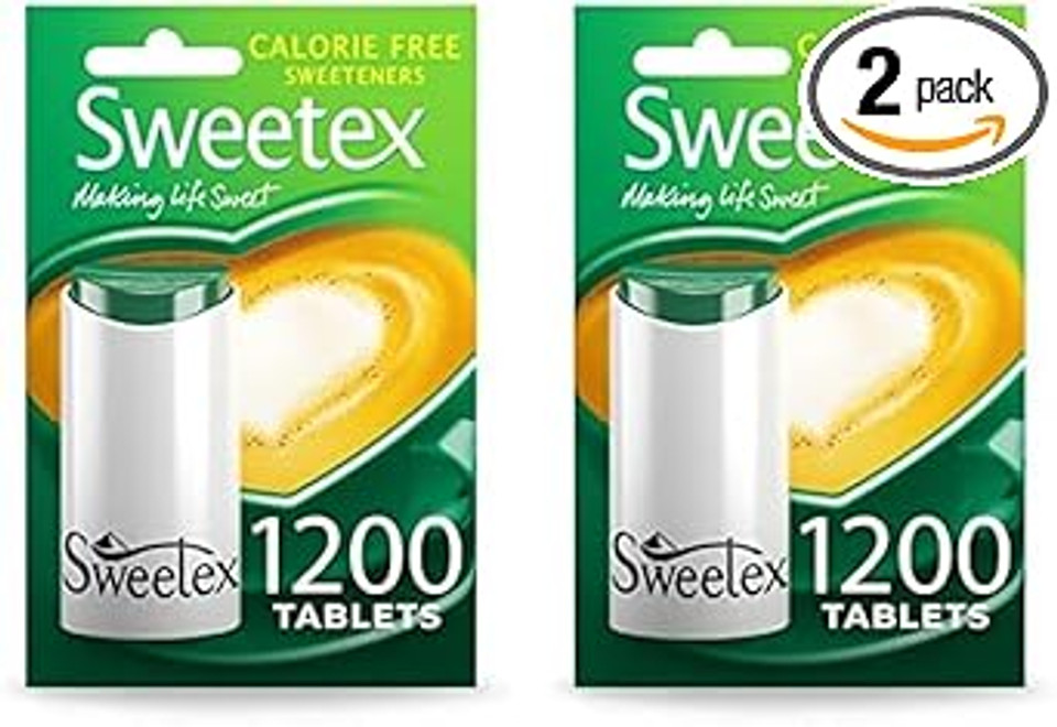 Sweetex Zero Calorie Sweetener Tablets, 1200 Count, Sugar-Free Artificial Substitute, Ideal For Weight Control And Slimming, Perfect Baking Supplies