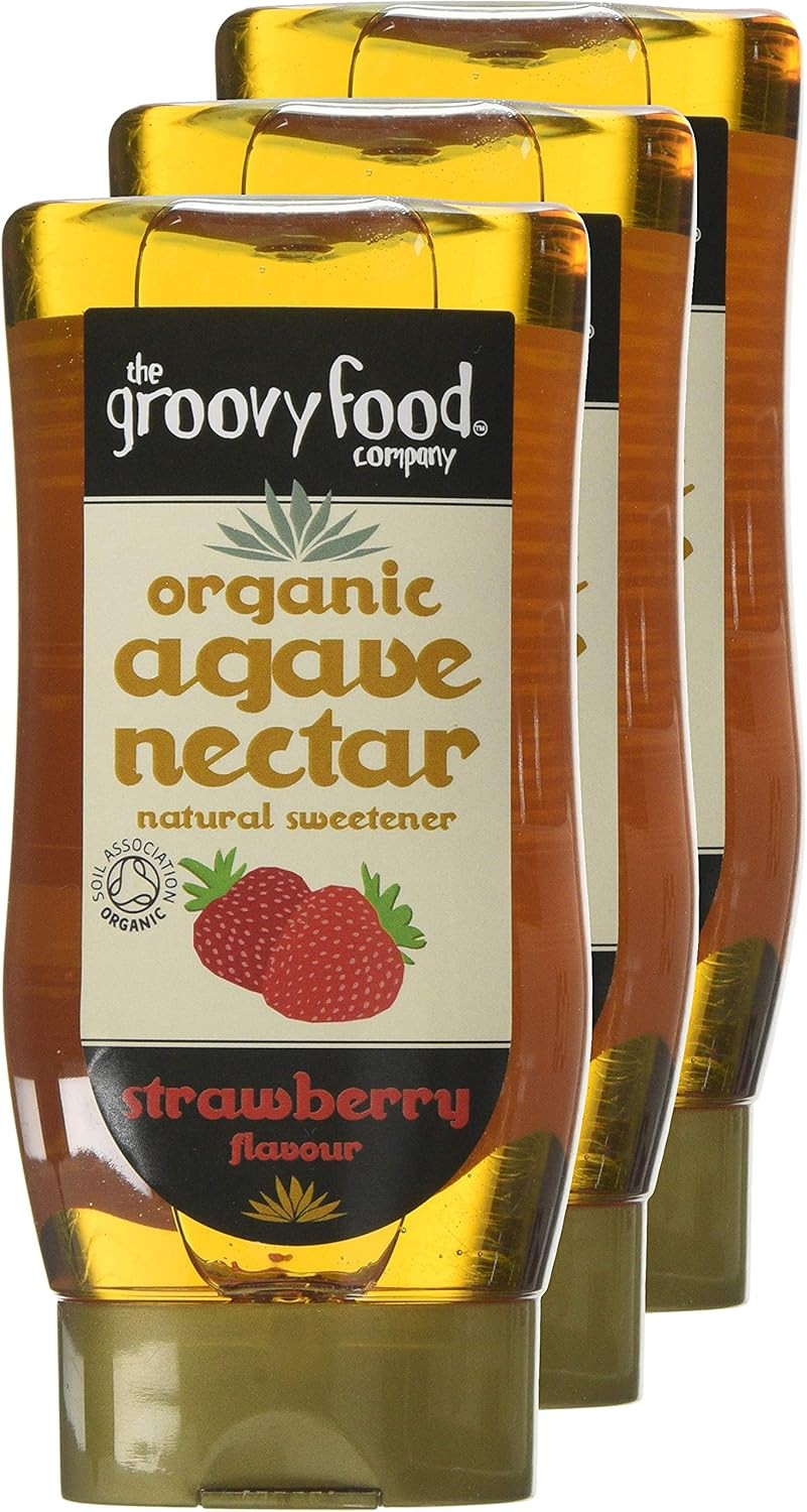 Groovy Food Company, Organic Agave Nectar, Strawberry, 750 ml (Pack of 3)