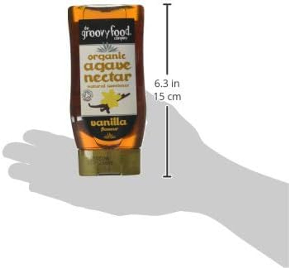 Groovy Food Company Organic Agave Nectar Vanilla Flavour, Amber, 250ml, Pack of 3