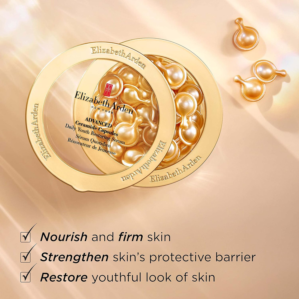 Elizabeth Arden Anti-Aging Ceramide Capsules Serum, Advanced Daily Youth Restoring Serum90 Count (Pack Of 1)