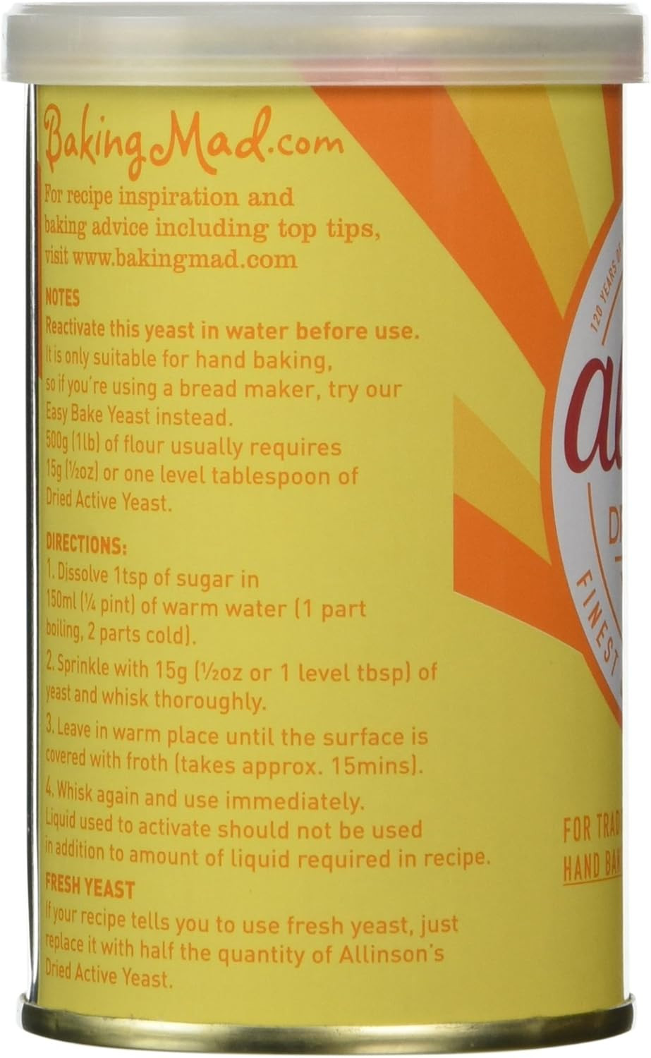 Allinson Dried Active Yeast, 125g
