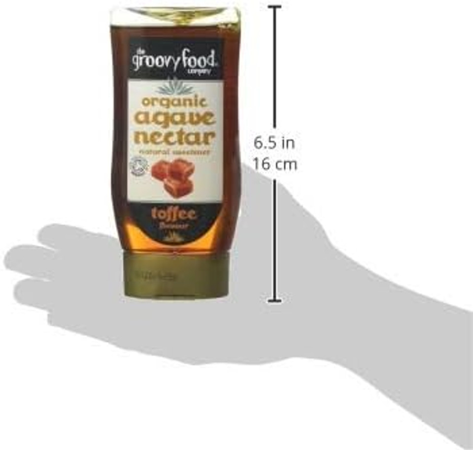 The Groovy Food Company, Organic Agave Nectar Toffee Flavour 250ml, (Bundle of 3)