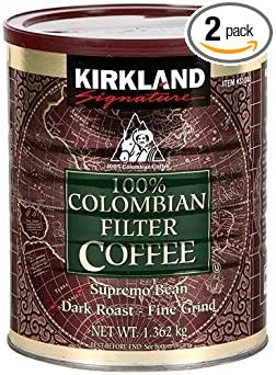Kirkland Signature 100% Colombian Filter Coffee, 1.362kg (Pack of 2)