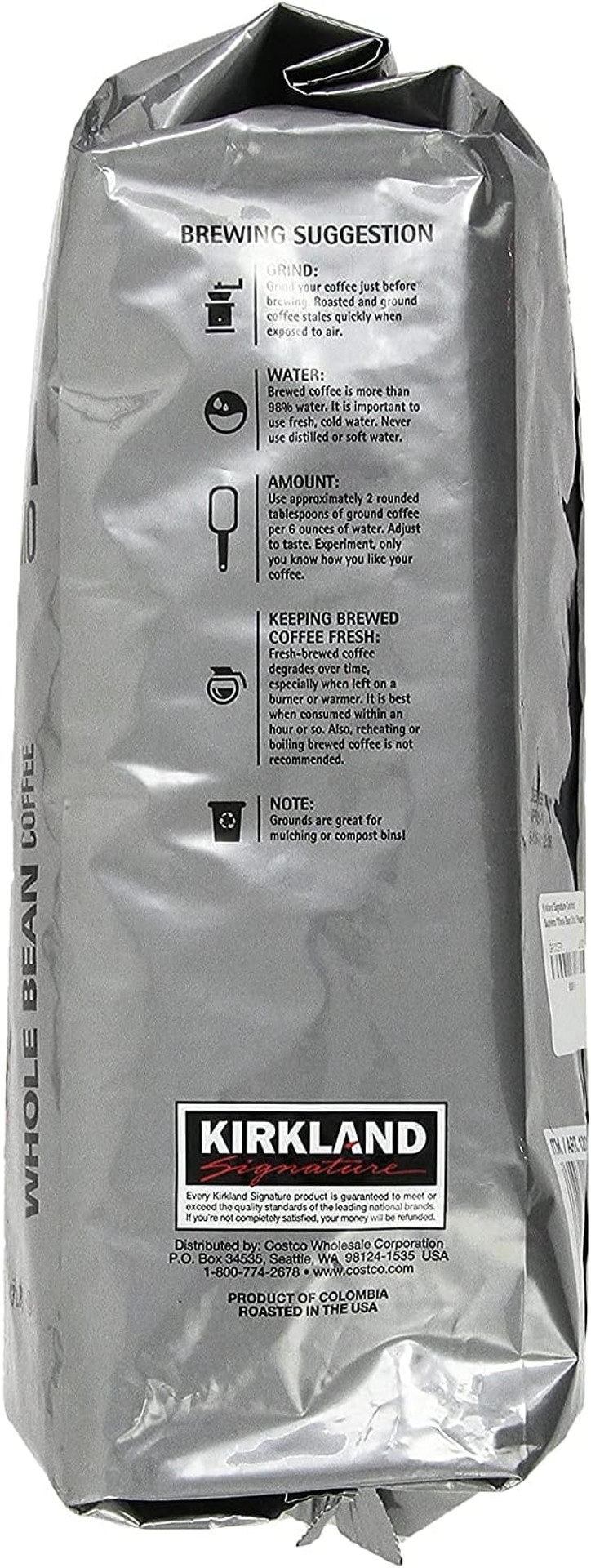 Kirkland Signature Colombian Supremo Whole Bean Coffee 908 gram