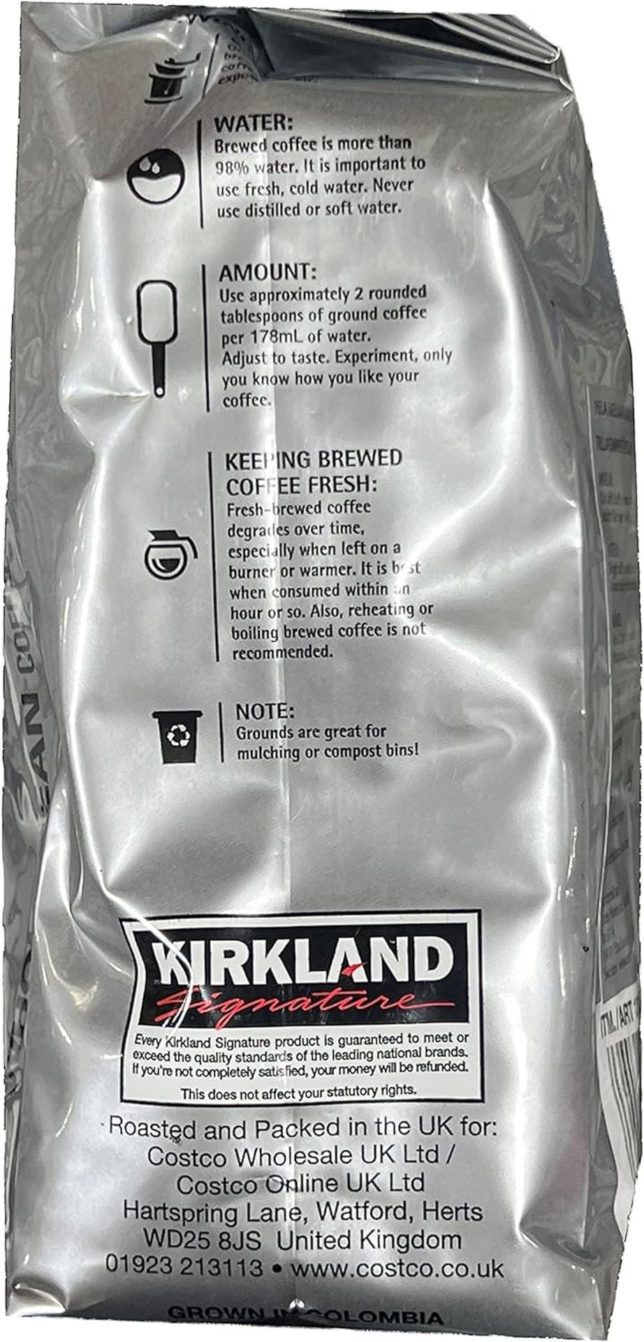 KIRKLAND SIGNATURE Colombian Supermo Whole Bean Medium Roast Coffee, 908 g