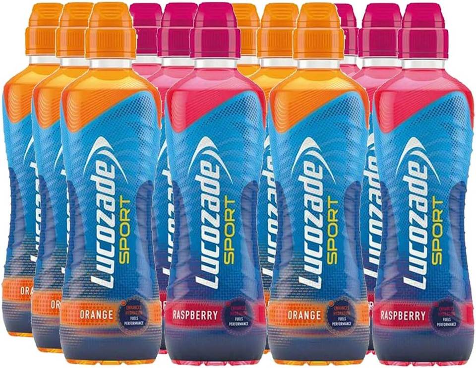 Lucozade Sport Isotonic Drink Mixed Flavour Selection Box (12 x 500ml) - Orange, Raspberry