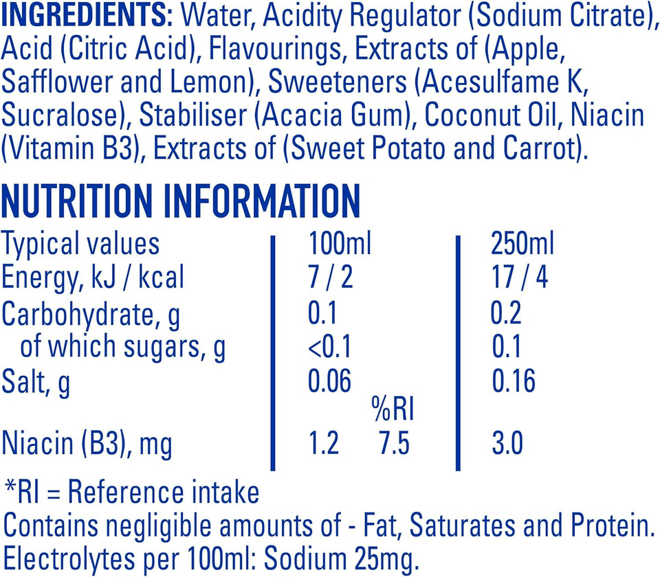 Lucozade Sport Zero Sugar - Orange & Peach 12x500ml | Sugar Free Sports Drink, with Vitamin B3 and electrolyte | Zero Sugar | Only 4 calories per serving | Still | Made with Natural Flavours