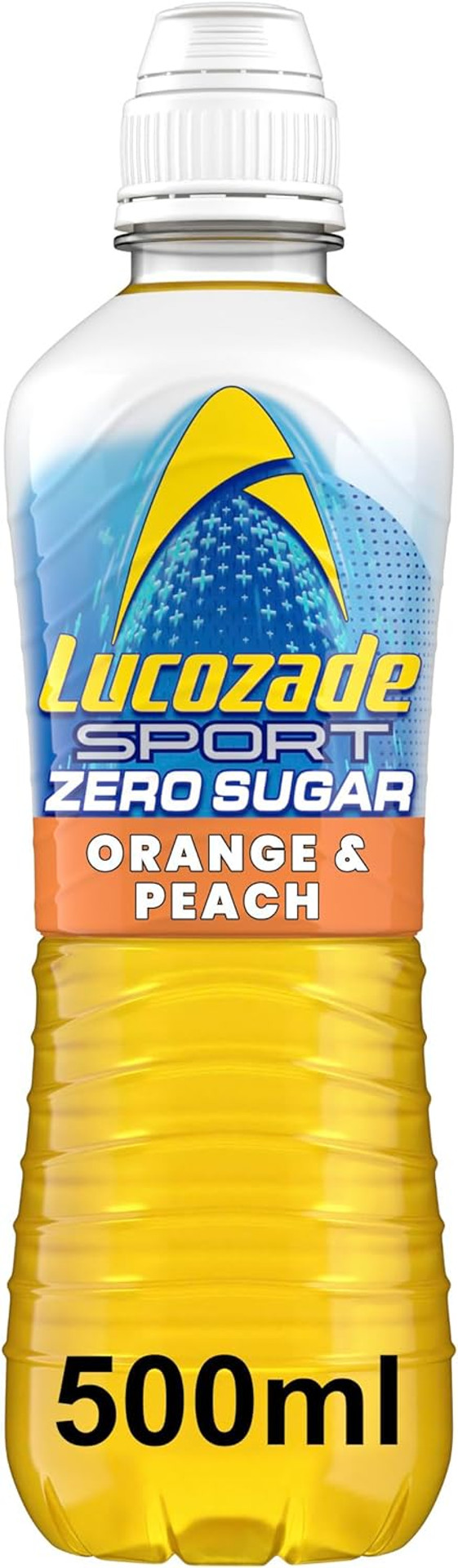 Lucozade Sport Zero Sugar - Orange & Peach 12x500ml | Sugar Free Sports Drink, with Vitamin B3 and electrolyte | Zero Sugar | Only 4 calories per serving | Still | Made with Natural Flavours