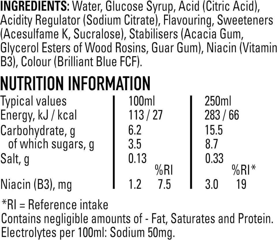 LUCOZADE SPORT BLUE FORCE 500ML x 12