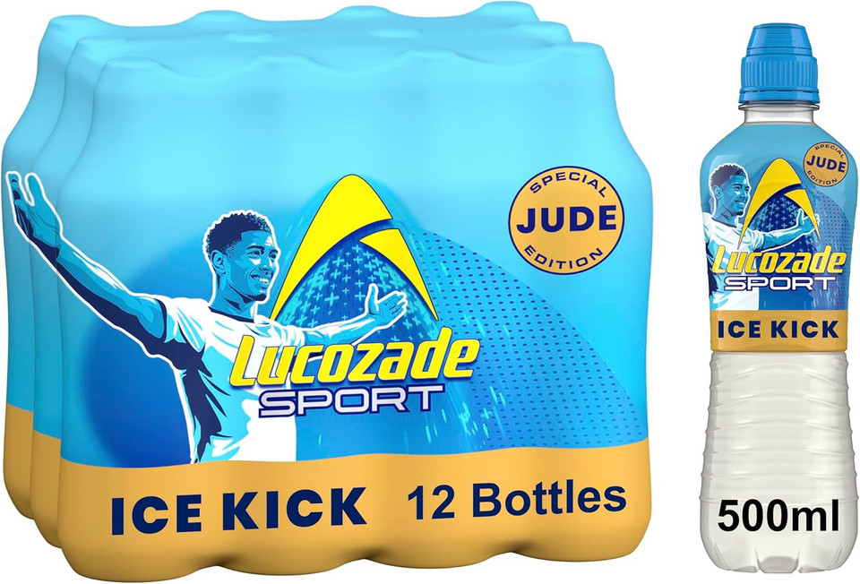 Lucozade Sport Ice Kick, Jude Bellingham Edition, 500ml (Pack of 12), Isotonic sports drink with electrolytes and vitamin B3 | Still | Bursting with flavour Lucozade Sport Ice Kick, Jude Bellingham Edition, 500ml (Pack of 12), Isotonic sports drink with electrolytes and vitamin B3 | Still | Bursting with flavour