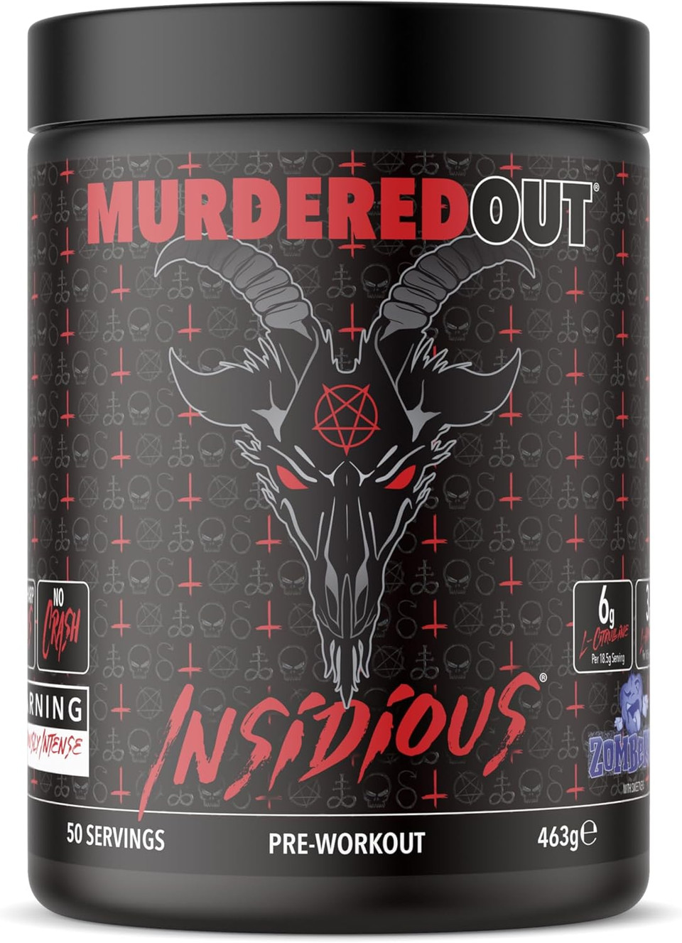 Murdered Out Pre Workout Insidious Zomberry 463g