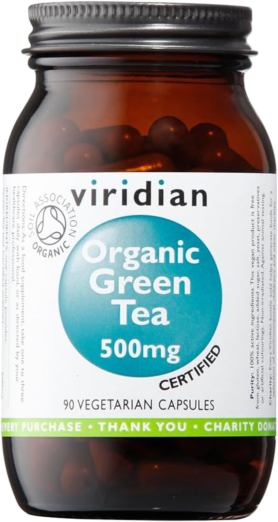 Viridian Green Tea Leaf 500mg (Organic) 90 Veg Caps