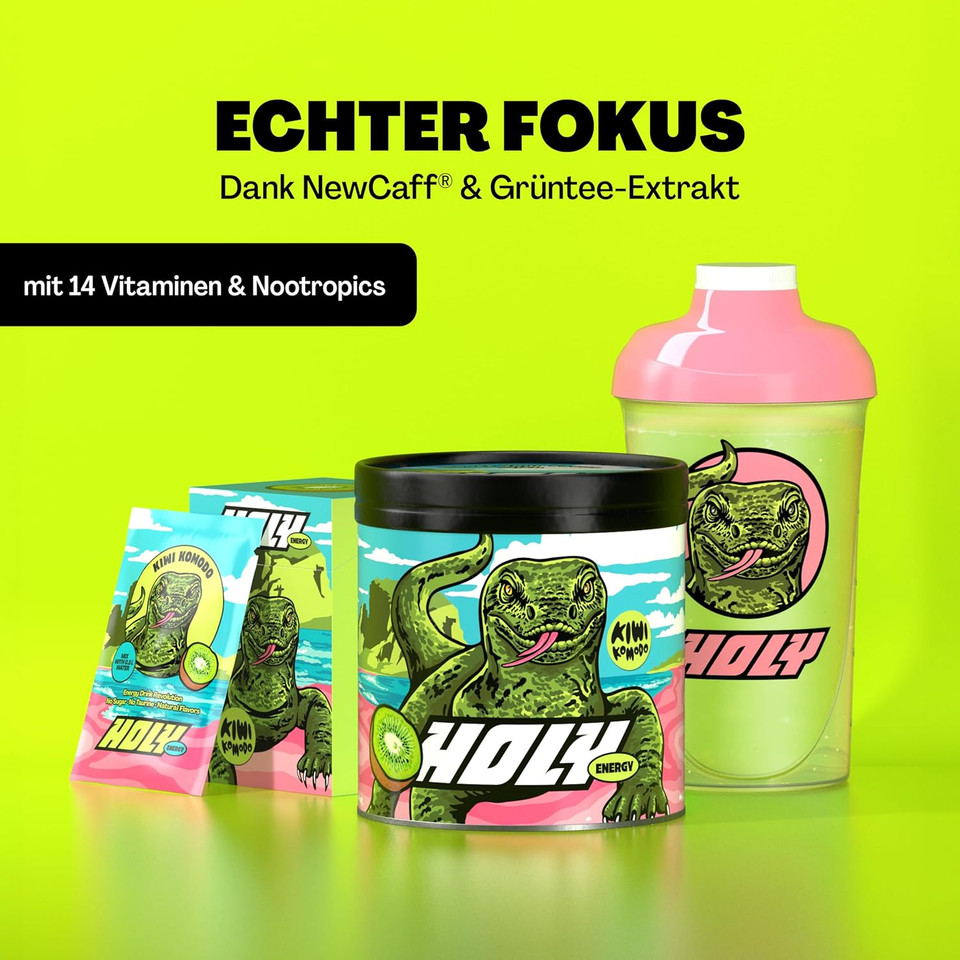 HOLY Energy Gaming Booster 10 Tasting Box Blueberry Bear with Blueberry & Coconut Flavour Powder | 10 portions with NewCaff & Green Tea Extract | Focus Drink | Vegan with 100% natural fruit flavours HOLY Energy Gaming Booster 10 Tasting Box Blueberry Bear with Blueberry & Coconut Flavour Powder | 10 portions with NewCaff & Green Tea Extract | Focus Drink | Vegan with 100% natural fruit flavours