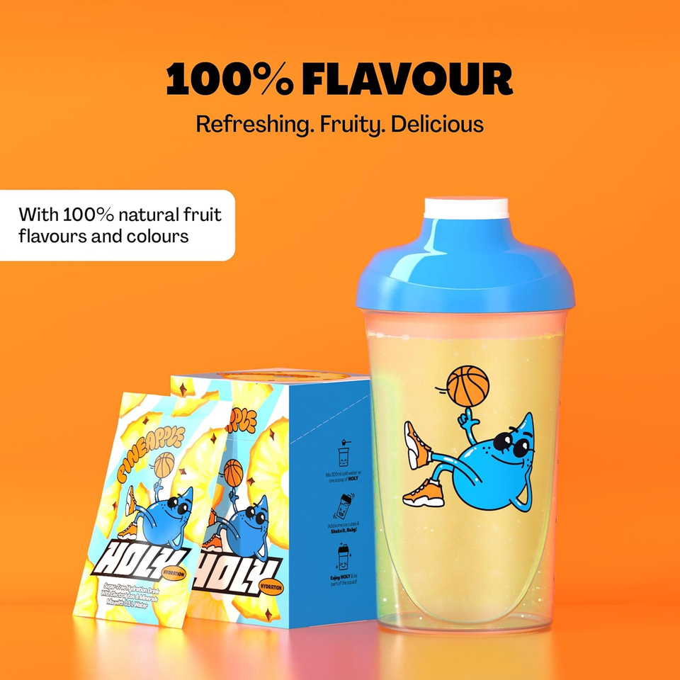 HOLY Hydration 10er Tasting Box Pineapple with pineapple flavor powder | 10 servings with valuable electrolytes & minerals | Hydration Drink | Vegan with natural fruit flavors