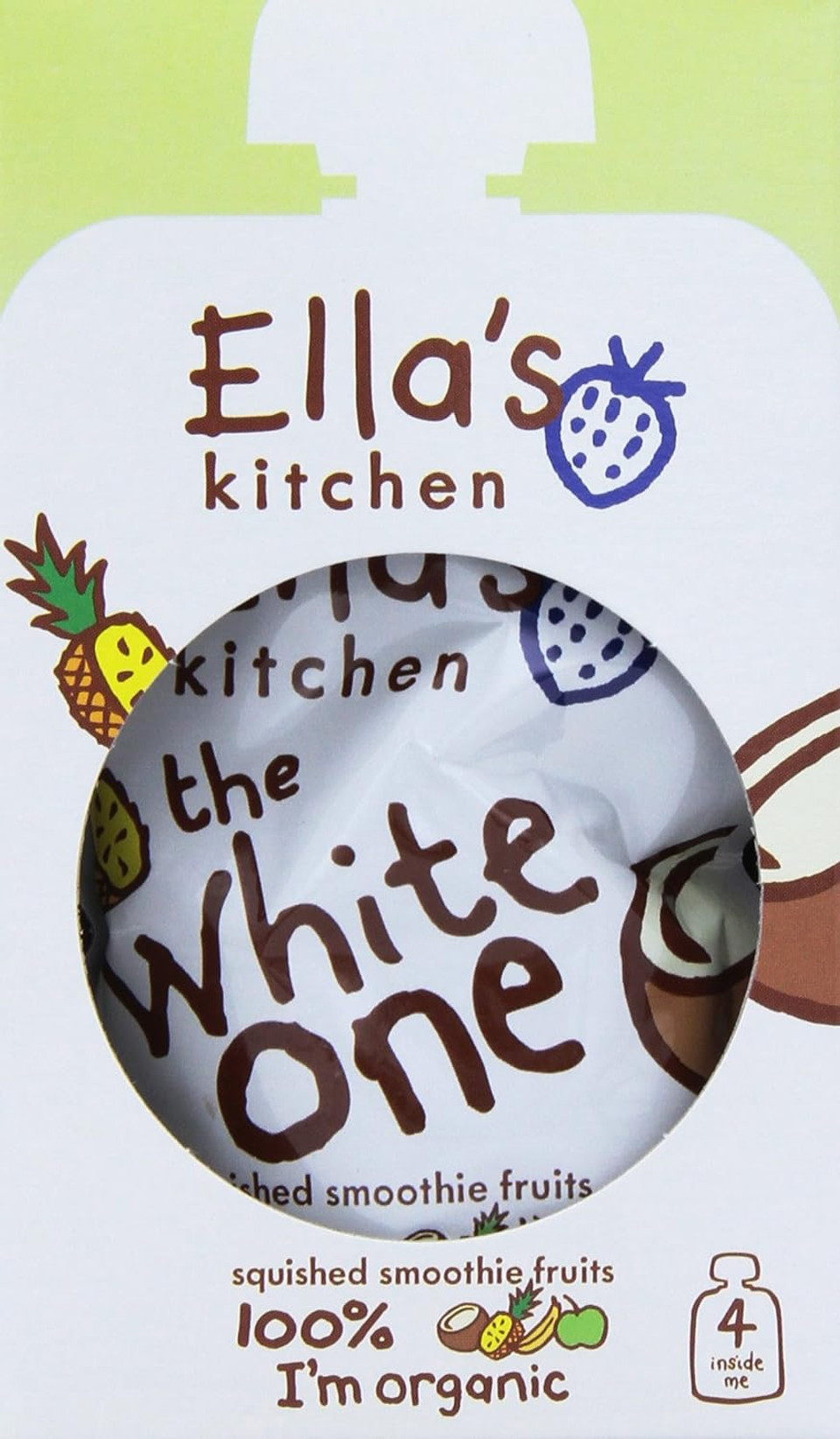 Ellas Kitchen Organic The White One Fruit Smoothie 4x90 g (Pack of 3, Total 12 Pouches) Ellas Kitchen Organic The White One Fruit Smoothie 4x90 g (Pack of 3, Total 12 Pouches)