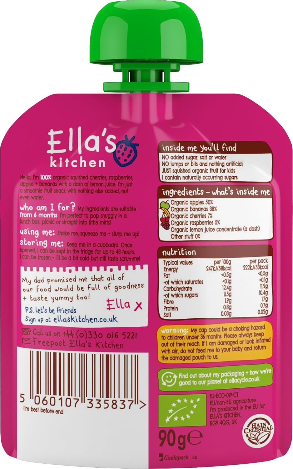 Ella's Kitchen The Purple One Fruit Smoothie, 5 x 90g