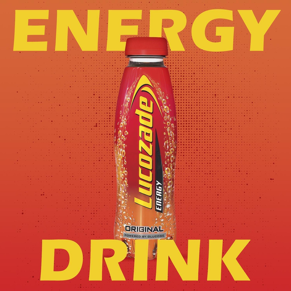 Lucozade Original Energy Drink 48 x 380ml  Sparkling Glucose Beverage, Bulk Pack, Ideal for Hydration, Sports, Office & On-the-Go Energy Boost
