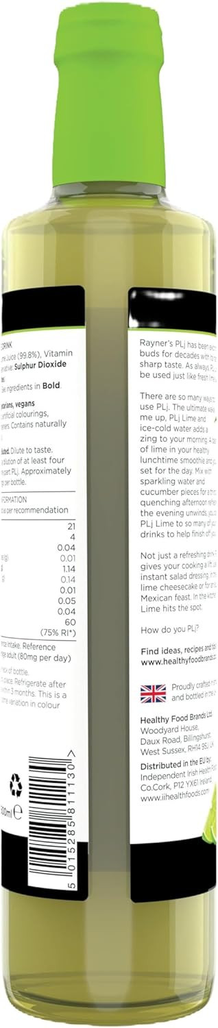 Rayner's PLj Lemon Juice, 6 x 500 ml  Made with Real Lemons, No Artificial Additives, No Added Sugar