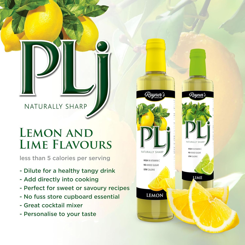 Rayner's PLj Lemon Juice, 6 x 500 ml  Made with Real Lemons, No Artificial Additives, No Added Sugar