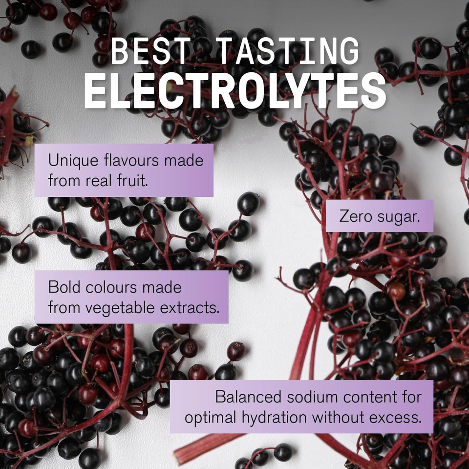 Humantra Hydration Packets | Zero Sugar Electrolyte Hydration Multiplier w/Essential Minerals & 6 Electrolytes | Electrolytes Powder (20 Count, Elderberry)