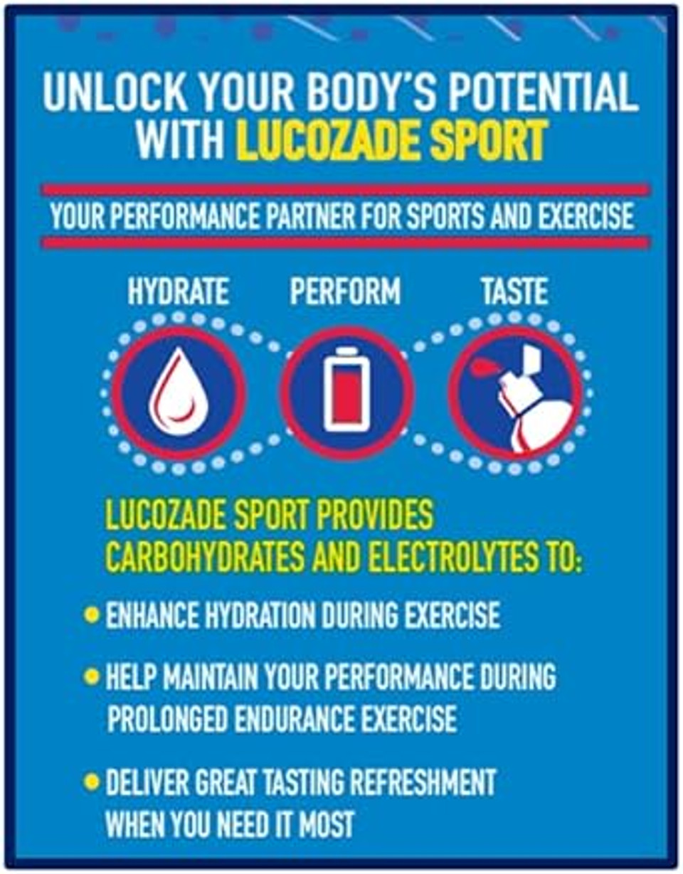 Lucozade Sport Body Fuel - Raspberry 4x500ml| Isotonic sports drink, with Electrolytes and Vitamin B3 | Still | Bursting with Flavour