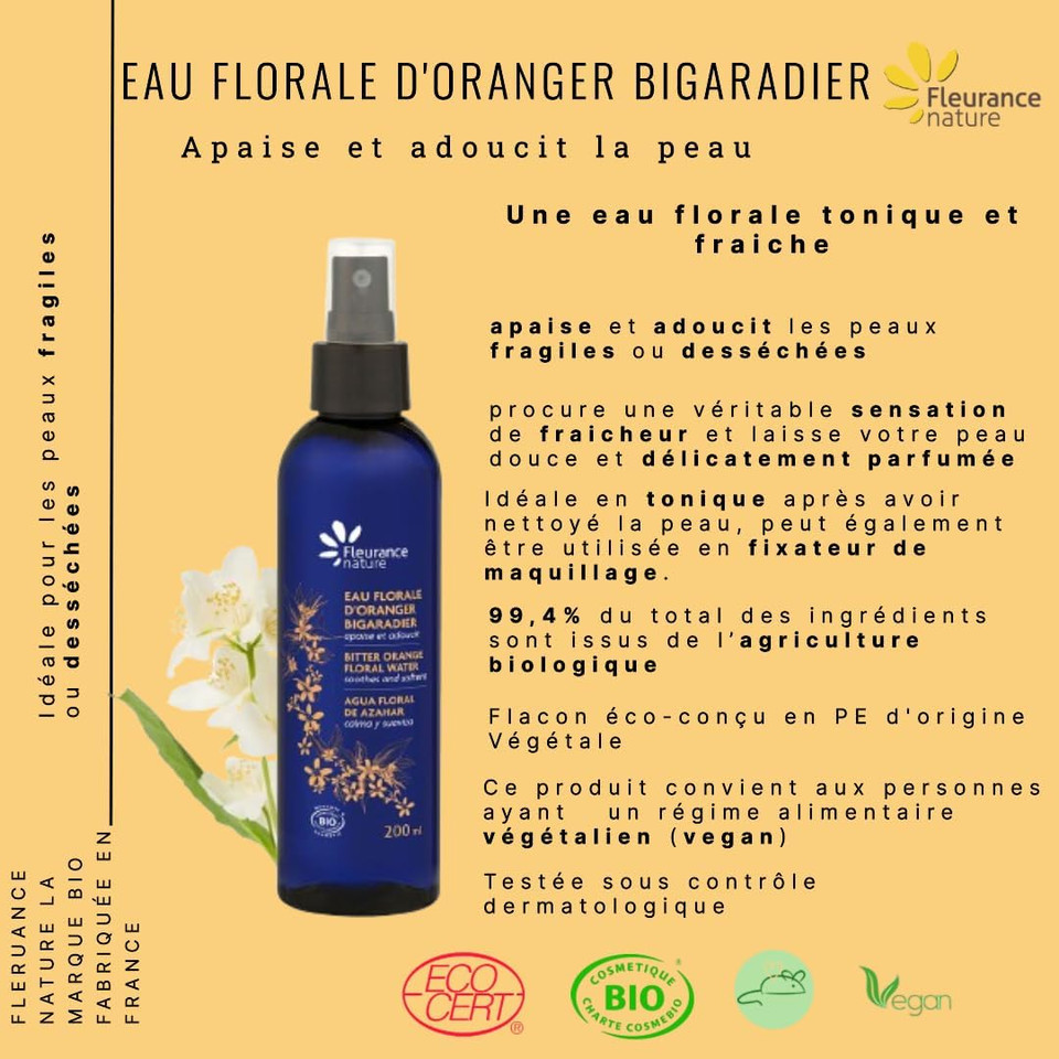 Organic orange blossom floral water 200 ml