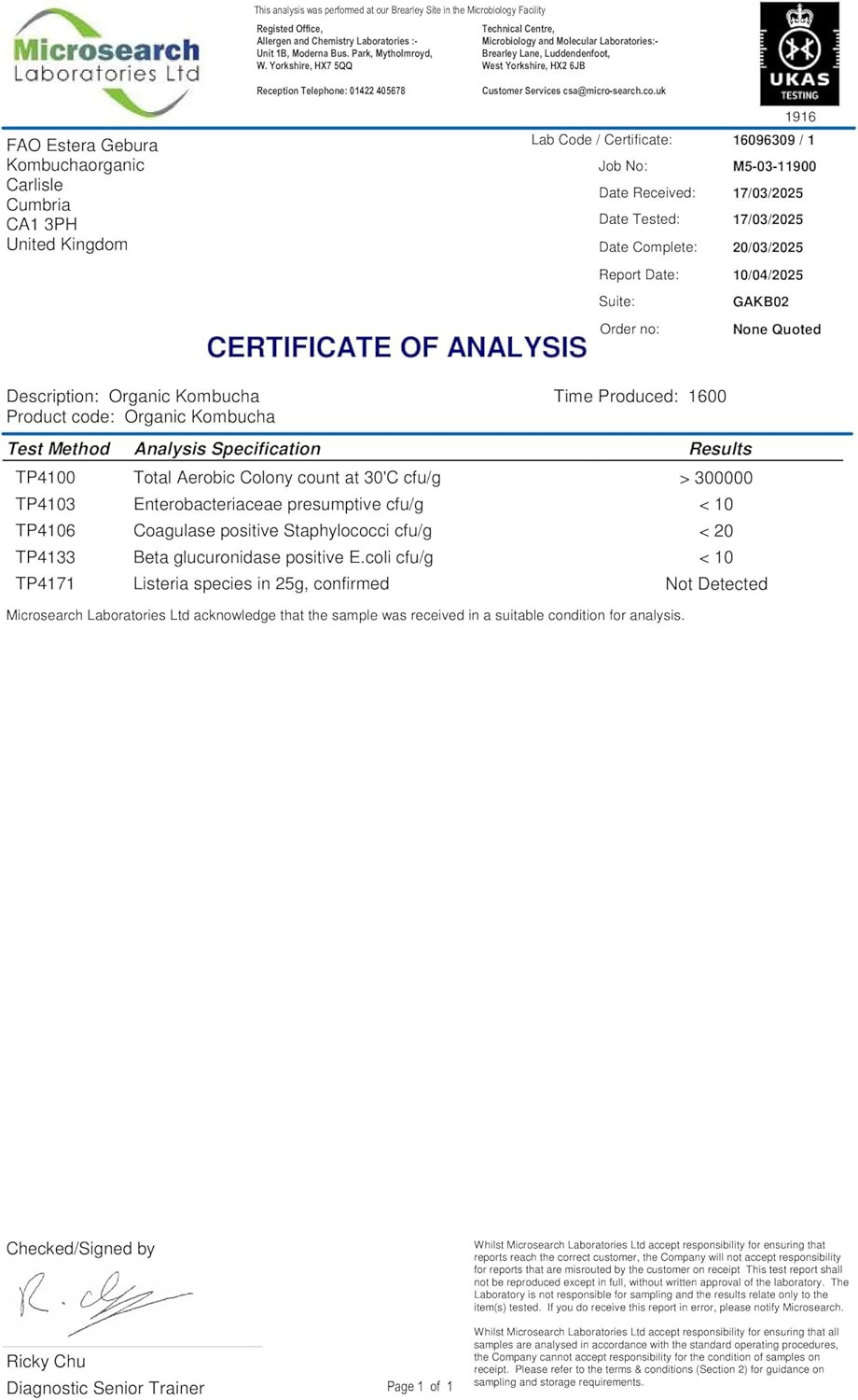 Kombuchaorganic Large (5 Litre) Certified Organic Kombucha Scoby - Live Culture Quality Assured by UKAS Lab Outstanding and Unique Quality Cultures