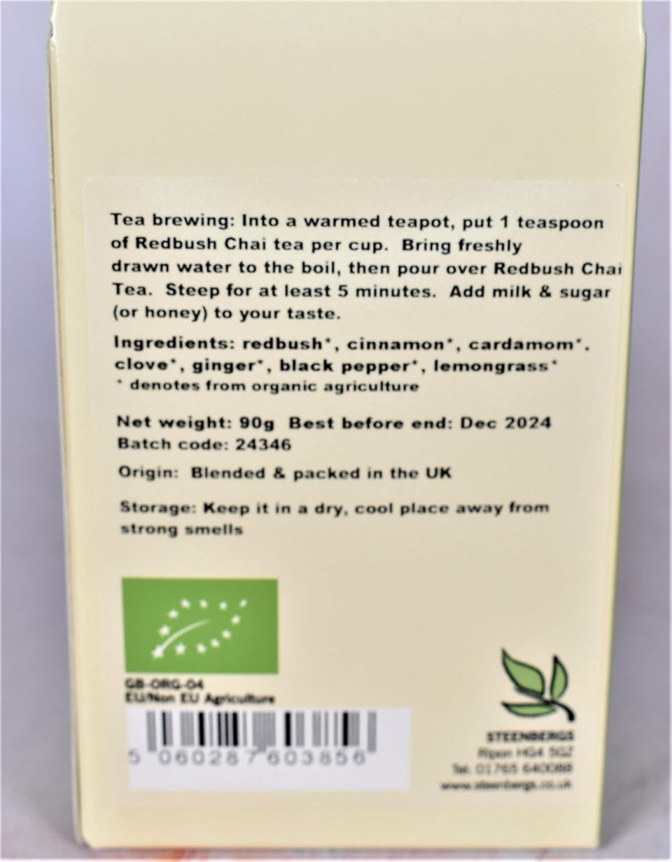 Steenbergs Organic Redbush Chai 90g , Loose Leaf