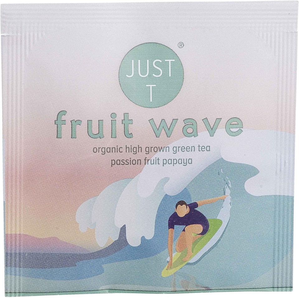 JUST T Fruit Wave Premium Double Chamber Tea Bag (20 pcs) | Organic Green Tea  Combined with Papaya & Passion Fruit | Biodegradable Premium Organic Tea Bags | 436171