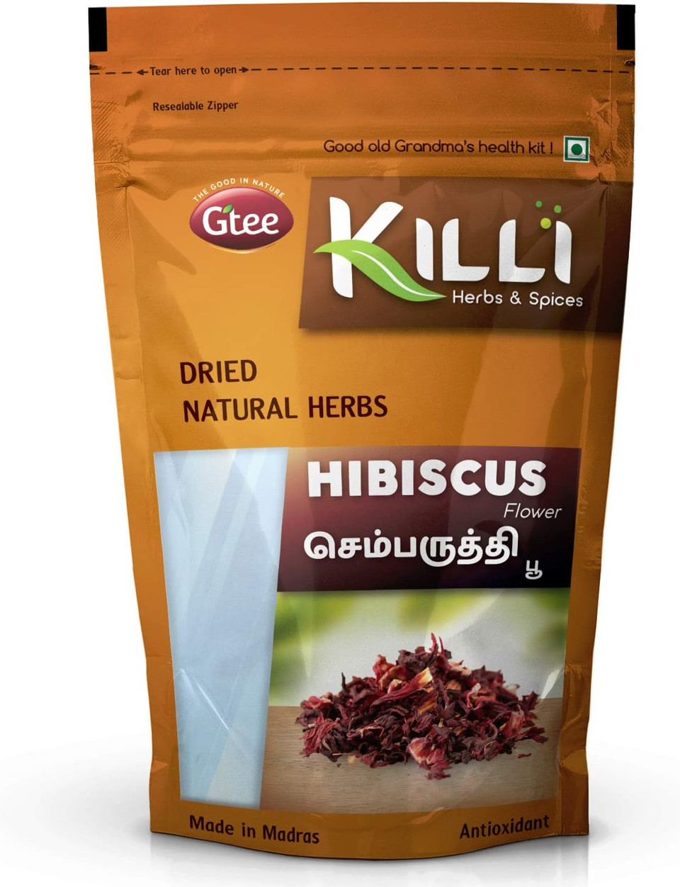 KILLI Hibiscus sabdariffa | Sembaruthi | Gudhal | Chembarathi | Mandara Flower, 60g