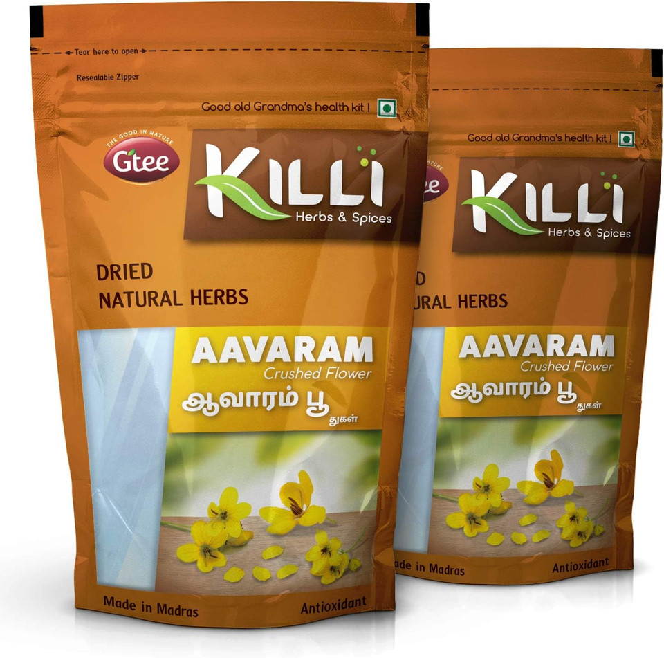 KILLI Avarampoo | Tarwar | Aavaram | Senna auriculata | Tangedu Flower Crushed, 100g (Pack of 2)