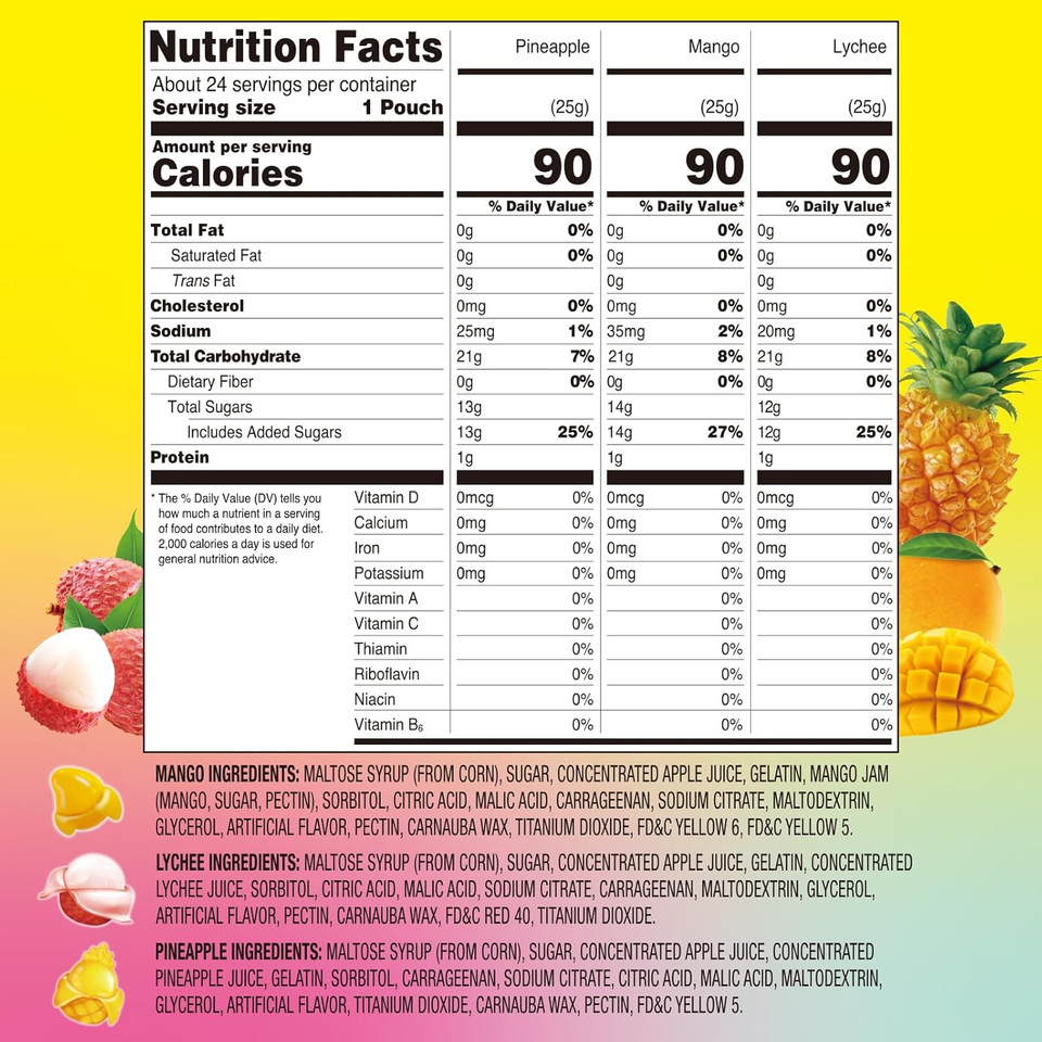 Amos 4D Gummy Sweets Fruit Gummy Grape Burst, Jelly-Filled Grape Candy, Natural Flavor - Resealable 2.29oz Bag (Pack of 3)